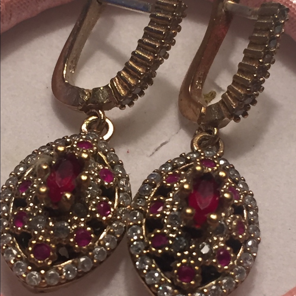 Sterling silver vintage set genuine Ruby
